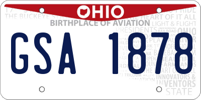 OH license plate GSA1878