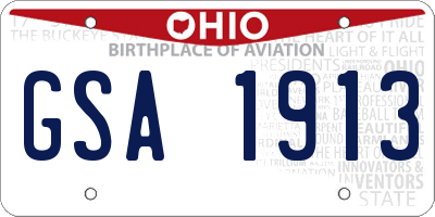 OH license plate GSA1913