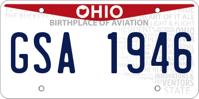 OH license plate GSA1946