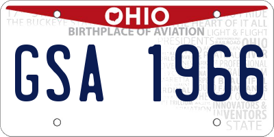 OH license plate GSA1966