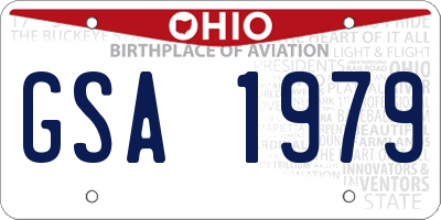OH license plate GSA1979