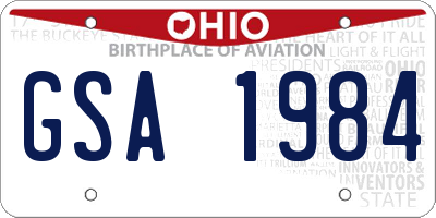 OH license plate GSA1984