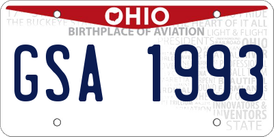 OH license plate GSA1993