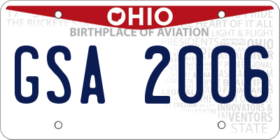 OH license plate GSA2006