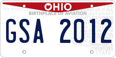 OH license plate GSA2012