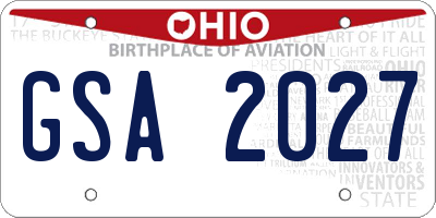 OH license plate GSA2027