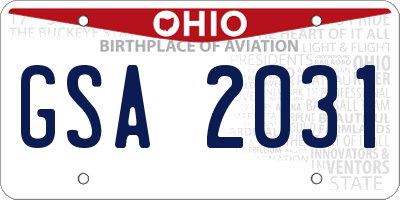 OH license plate GSA2031