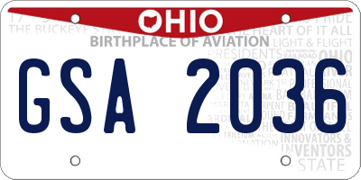 OH license plate GSA2036