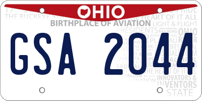 OH license plate GSA2044