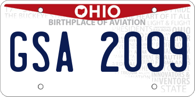 OH license plate GSA2099