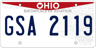 OH license plate GSA2119