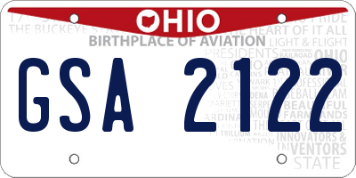 OH license plate GSA2122