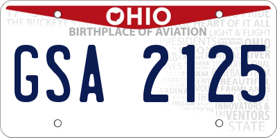 OH license plate GSA2125