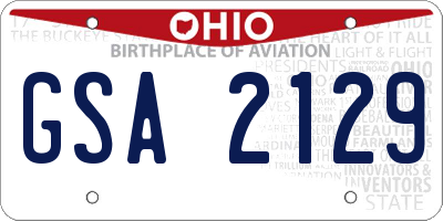 OH license plate GSA2129