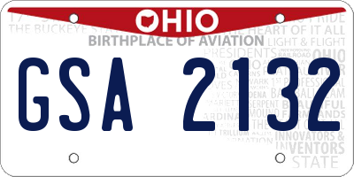 OH license plate GSA2132