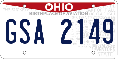 OH license plate GSA2149