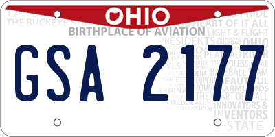 OH license plate GSA2177