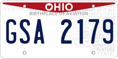 OH license plate GSA2179