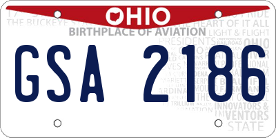 OH license plate GSA2186