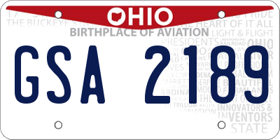OH license plate GSA2189