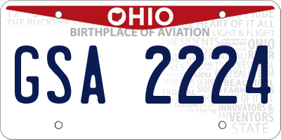 OH license plate GSA2224