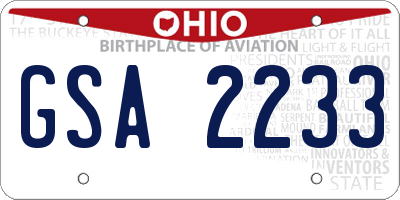 OH license plate GSA2233