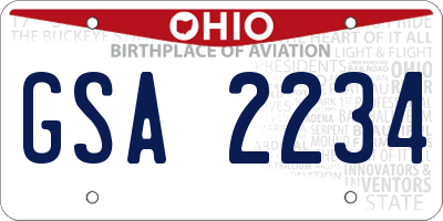 OH license plate GSA2234