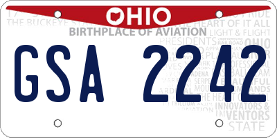 OH license plate GSA2242