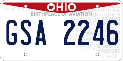 OH license plate GSA2246