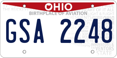 OH license plate GSA2248