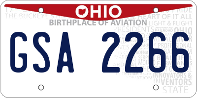 OH license plate GSA2266