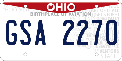 OH license plate GSA2270