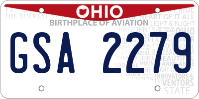 OH license plate GSA2279