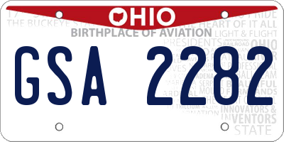 OH license plate GSA2282