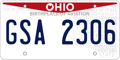 OH license plate GSA2306