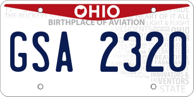 OH license plate GSA2320