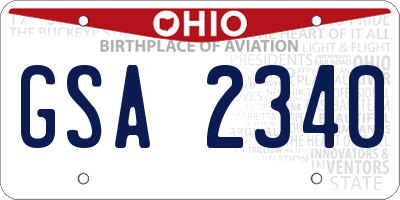 OH license plate GSA2340