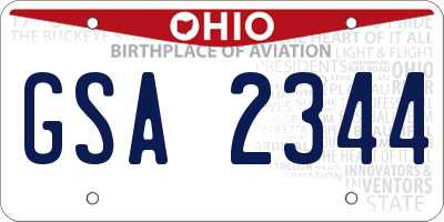 OH license plate GSA2344