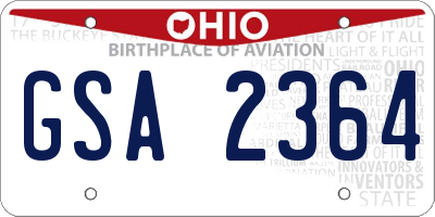OH license plate GSA2364