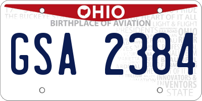 OH license plate GSA2384