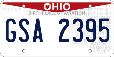 OH license plate GSA2395