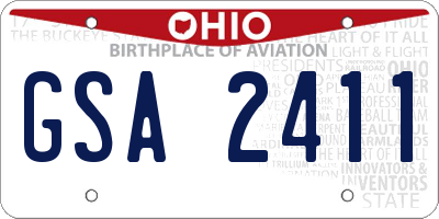 OH license plate GSA2411