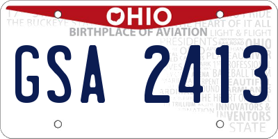 OH license plate GSA2413