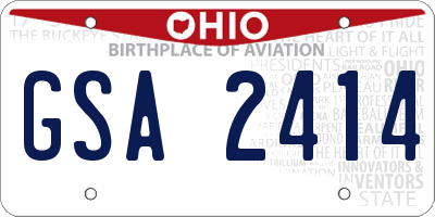 OH license plate GSA2414