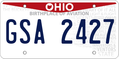 OH license plate GSA2427