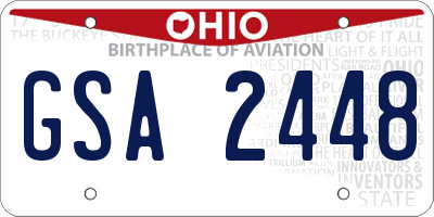 OH license plate GSA2448
