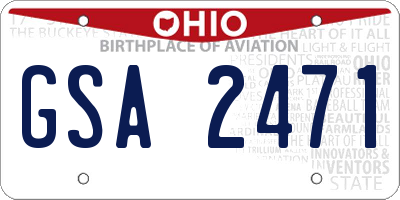 OH license plate GSA2471
