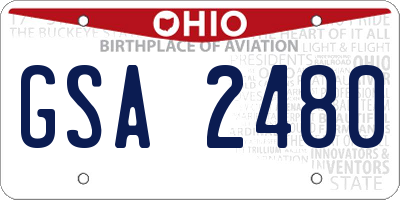 OH license plate GSA2480