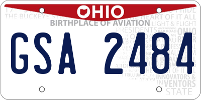 OH license plate GSA2484