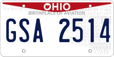 OH license plate GSA2514